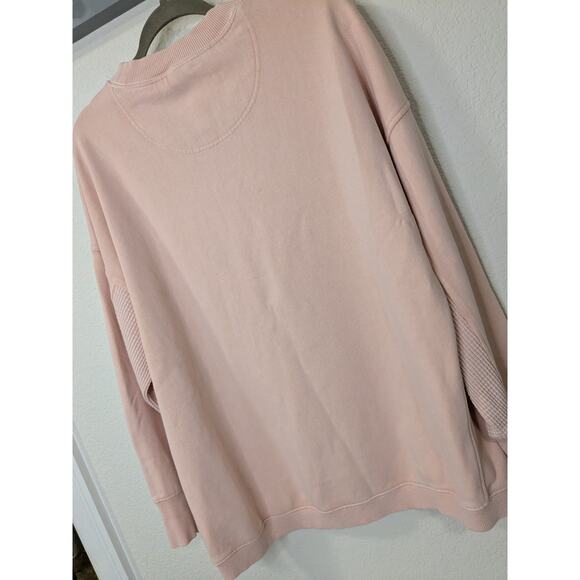 AERIE Women's Size Medium Oversized Loose Fit Crewneck Sweatshirt Light Pink - Picture 7 of 8